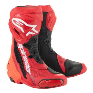 Botas de moto Alpinestars Supertech R Vented rojo fluo-rojo