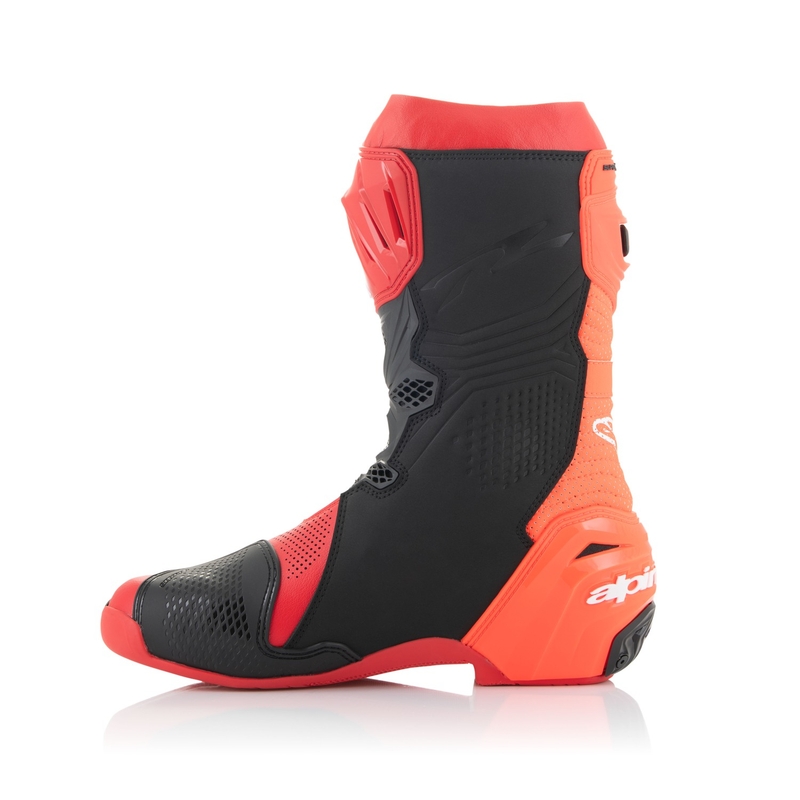 Botas de moto Alpinestars Supertech R Vented rojo fluo-rojo