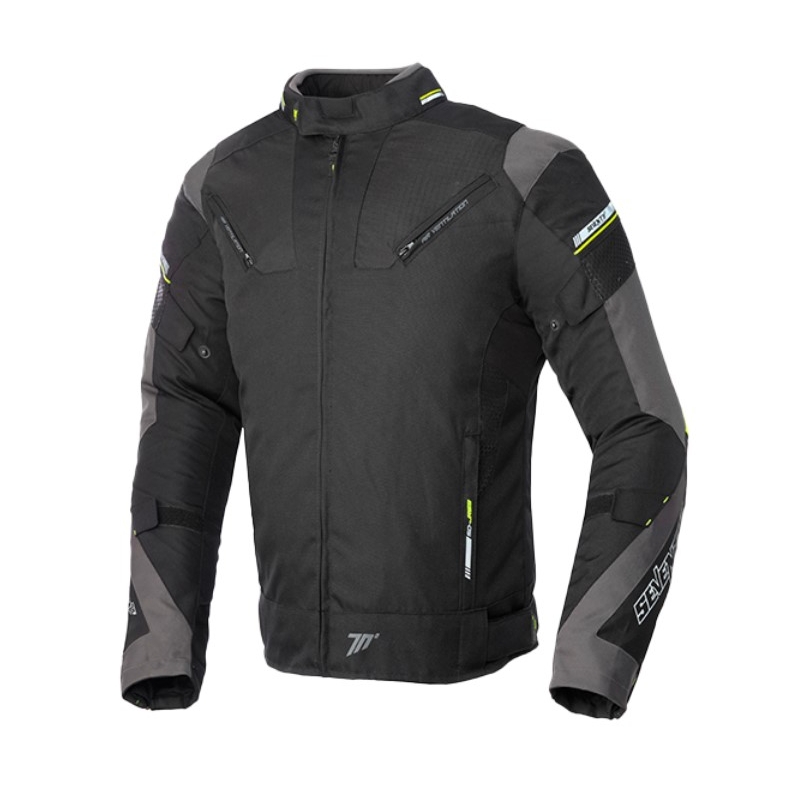 Chaqueta de moto SEVENTY DEGREES SD-JR69 negro-amarillo fluo