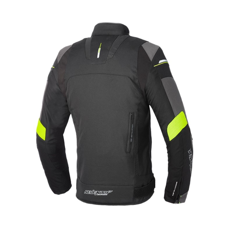 Chaqueta de moto SEVENTY DEGREES SD-JR69 negro-amarillo fluo