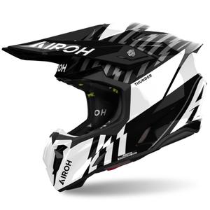 Casco de motocross Airoh Twist 3 Thunder 2024 negro brillante-blanco