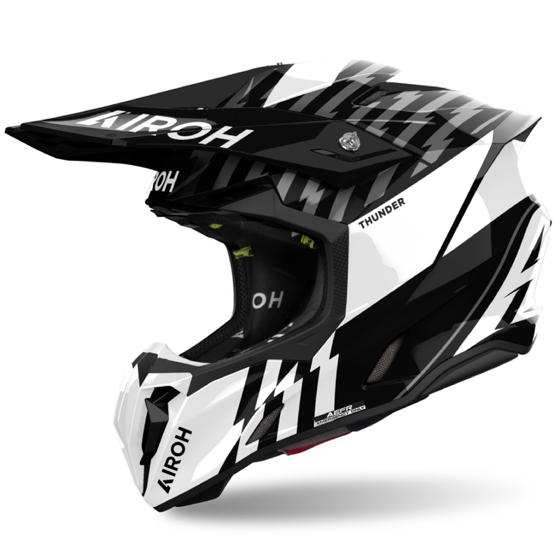 Casco de motocross Airoh Twist 3 Thunder negro brillante-blanco