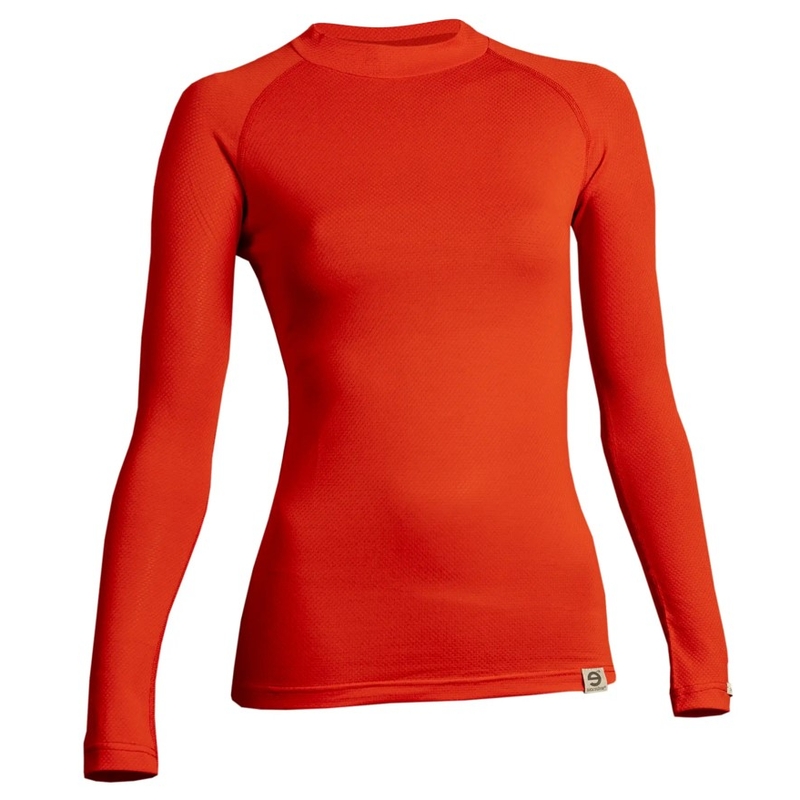 Camiseta térmica mujer nanosilver® Raglan rojo - manga larga