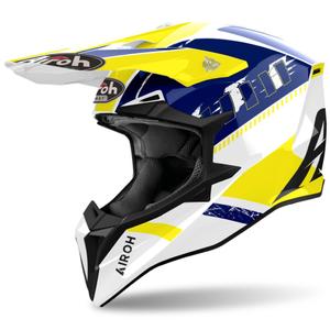 Casco de motocross Airoh Wraaap Feel 2024 amarillo-azul brillante