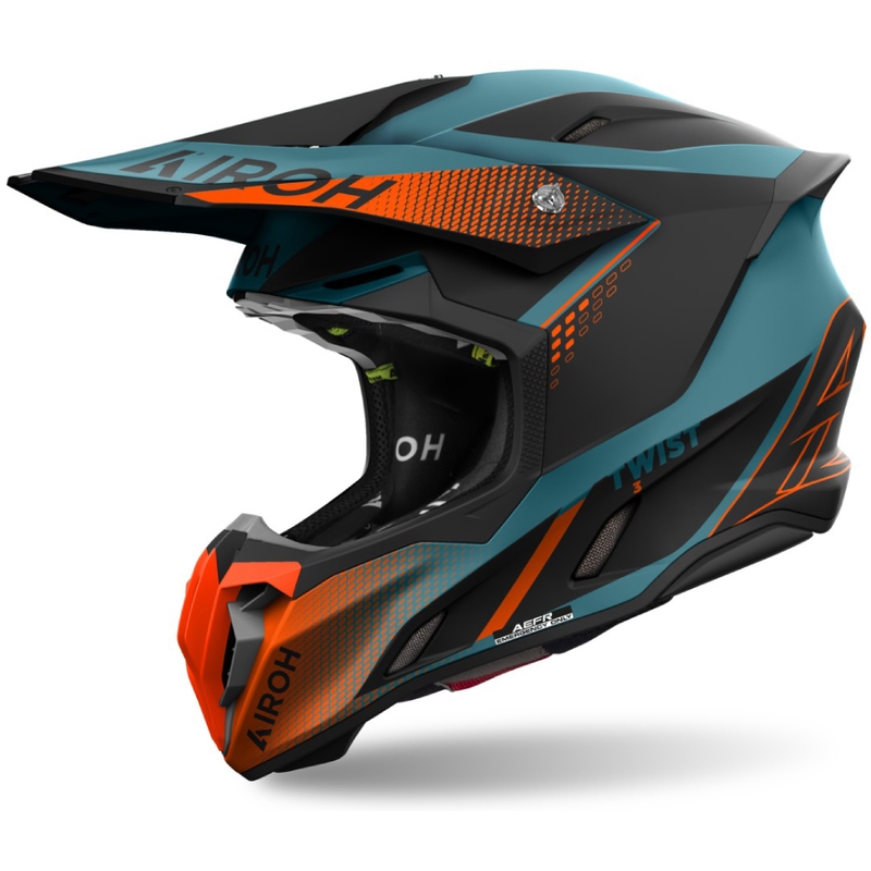 Casco de motocross Airoh Twist 3 Shard naranja mate
