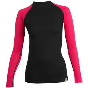 Camiseta térmica mujer nanosilver® Kombi MERINO negro-rosa