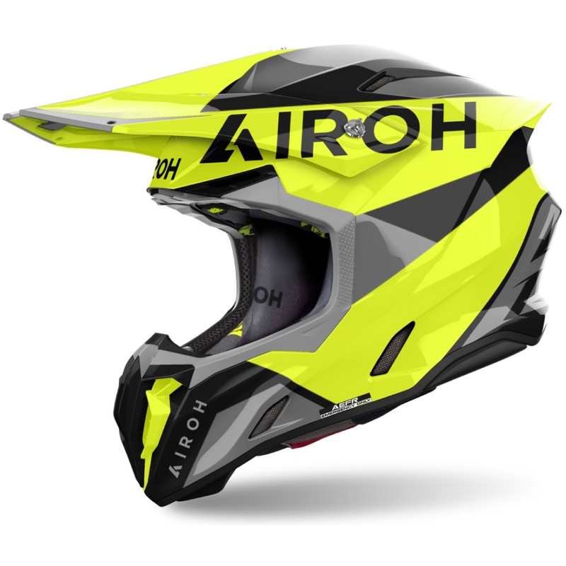Casco de motocross Airoh Twist 3 King amarillo brillante