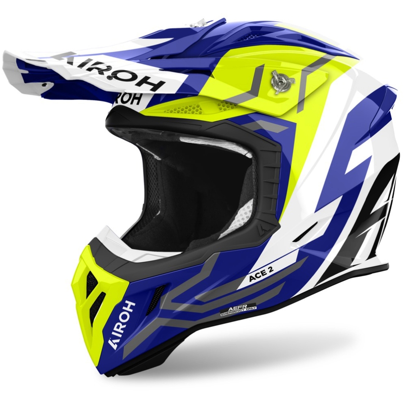 Casco de motocross Airoh Aviator Ace 2 Ground amarillo brillante