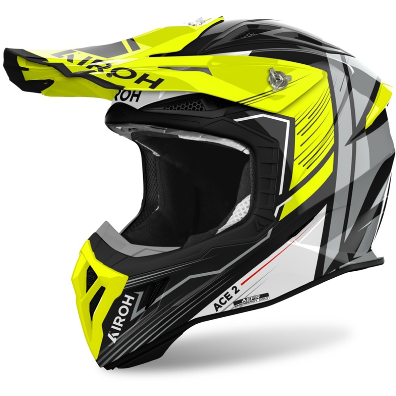 Casco de motocross Airoh Aviator Ace 2 Engine amarillo brillante
