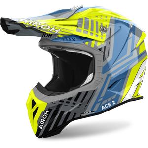 Casco de motocross Airoh Aviator Ace 2 Stream 2024 amarillo brillante