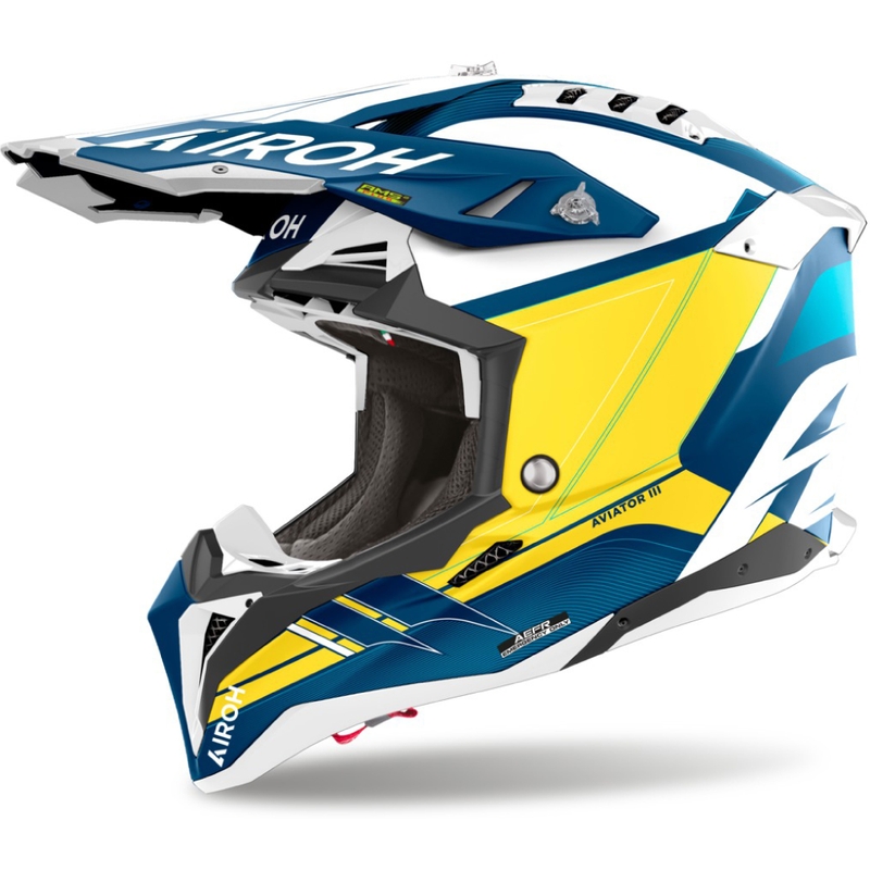 Casco de motocross Airoh Aviator 3 Saber azul mate