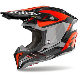 Casco motocross Airoh Aviator 3 Saber 2024 naranja brillante