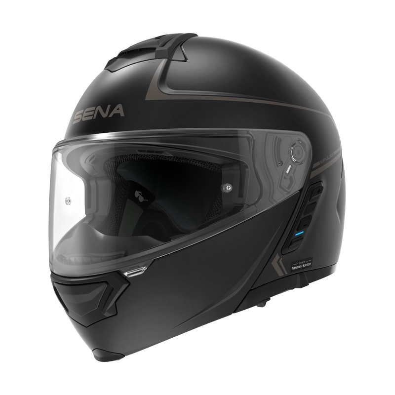 Casco de moto abatible SENA con auricular Mesh Impulse negro mate