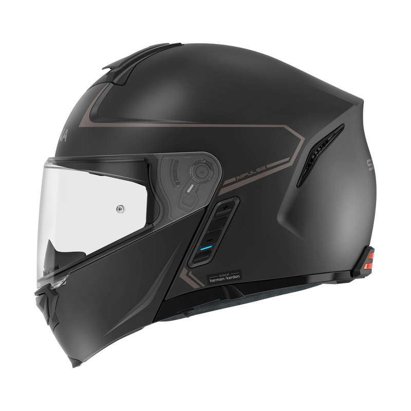 Casco de moto abatible SENA con auricular Mesh Impulse negro mate