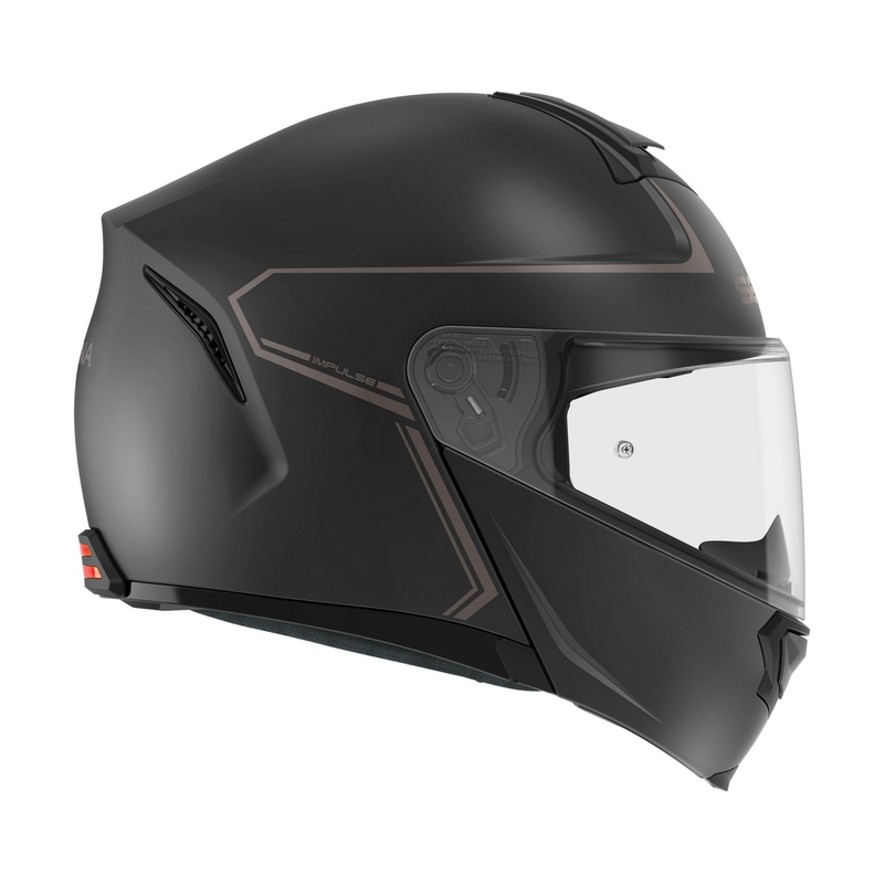 Casco de moto abatible SENA con auricular Mesh Impulse negro mate