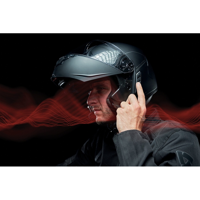Casco de moto abatible SENA con auricular Mesh Impulse negro mate