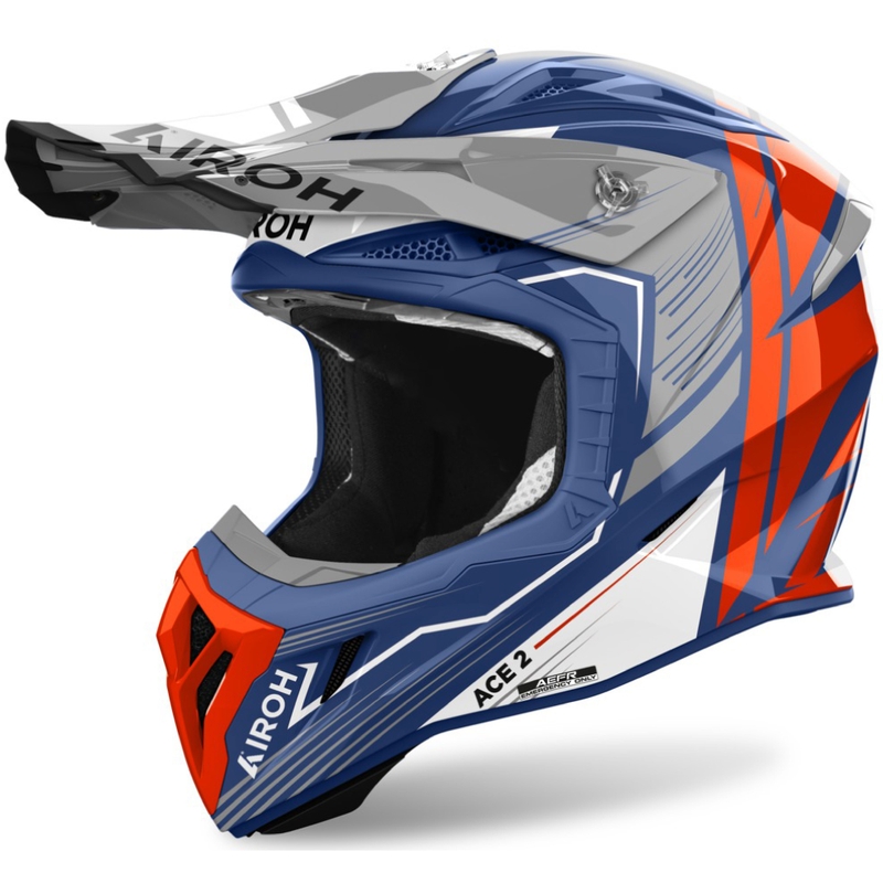 Casco de motocross Airoh Aviator Ace 2 Engine azul brillante