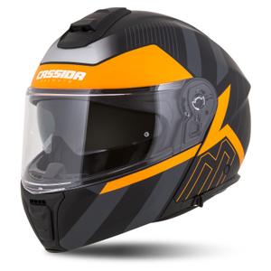 Casco de moto abatible Cassida Modulo 2.1 Profile negro mate-gris-naranja