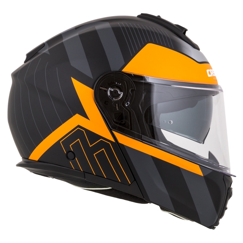 Casco de moto abatible Cassida Modulo 2.1 Profile negro mate-gris-naranja