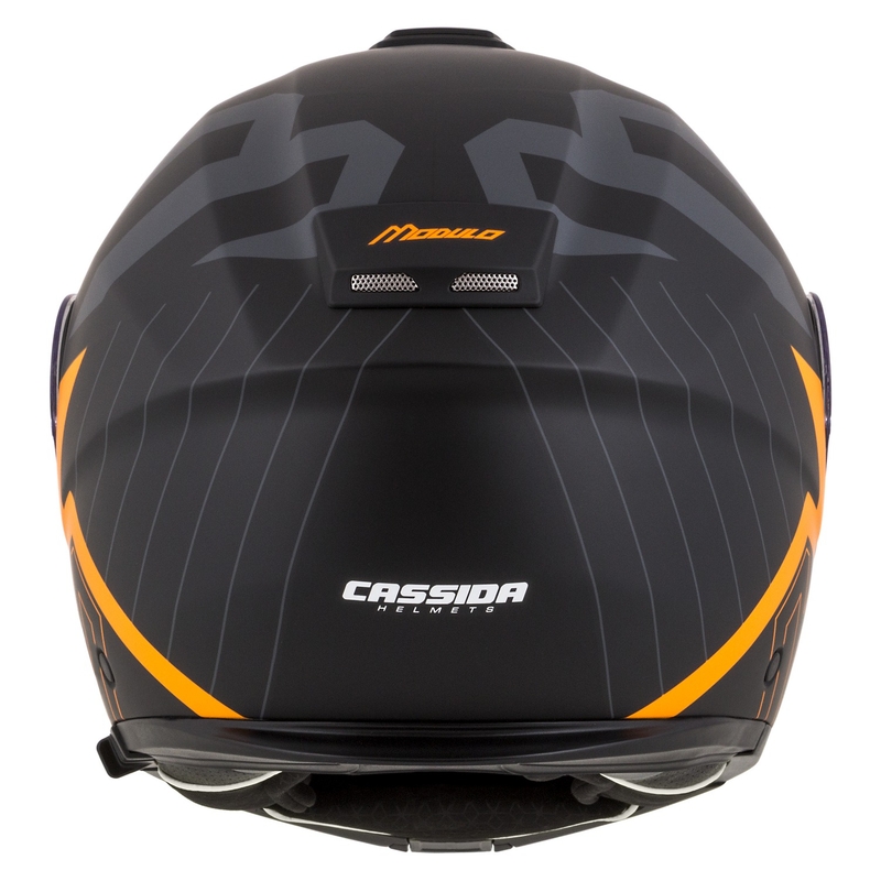 Casco de moto abatible Cassida Modulo 2.1 Profile negro mate-gris-naranja