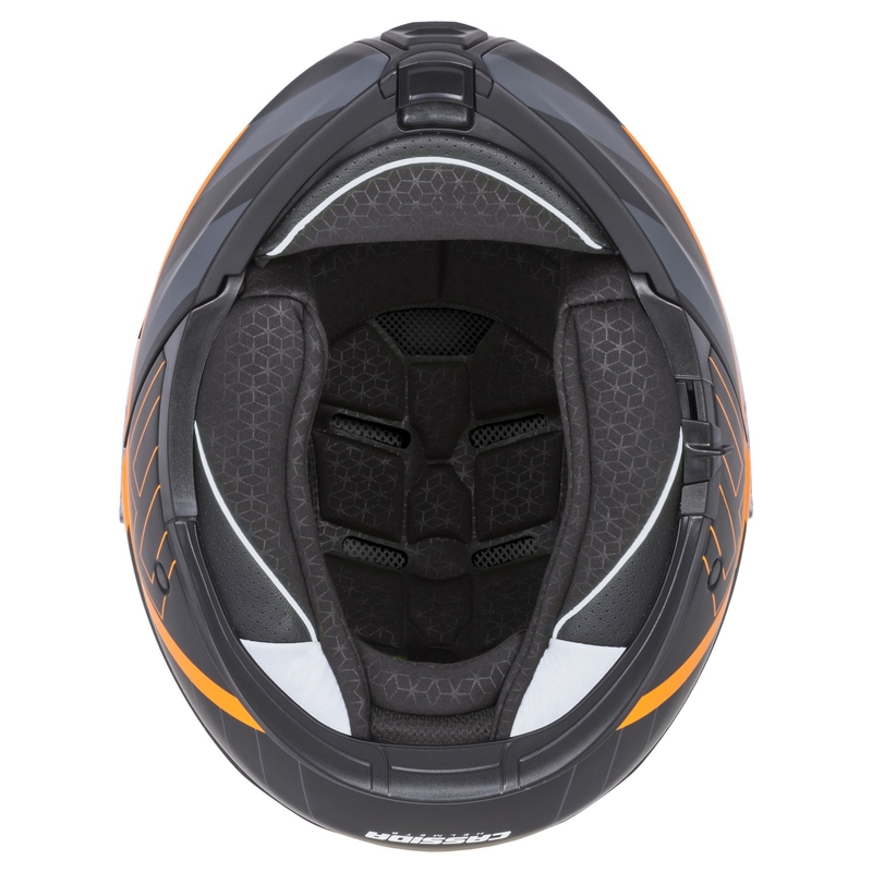 Casco de moto abatible Cassida Modulo 2.1 Profile negro mate-gris-naranja