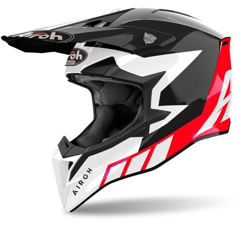 Casco motocross Airoh Wraaap Reloaded rojo brillante