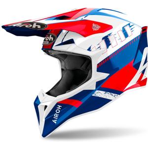 Casco motocross Airoh Wraaap Feel 2024 azul brillante-rojo