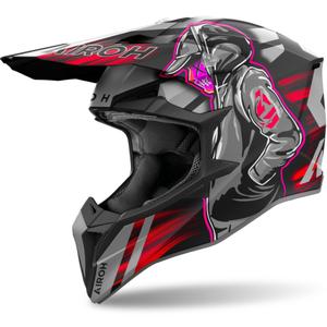 Casco de Cross Airoh Wraaap Cyber 2024 Rojo Mate