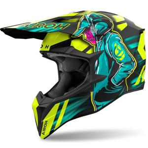 Casco de Cross Airoh Wraaap Cyber 2024 Amarillo Mate