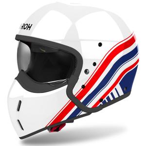 Casco de moto modular Airoh J110 Eon blanco-azul-rojo brillante