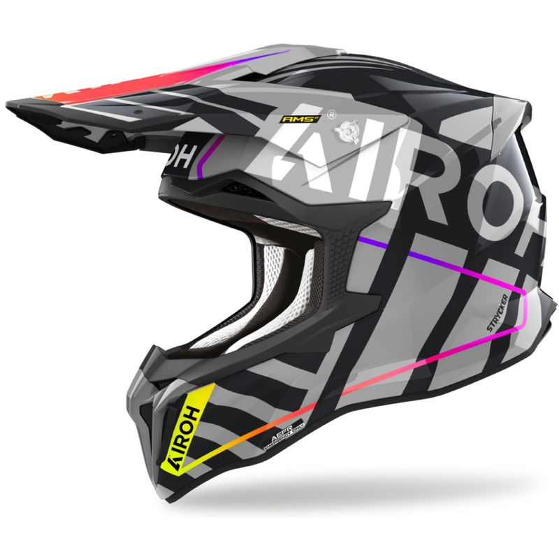 Casco motocross Airoh Strycker Brave 2024 gris brillante liquidación