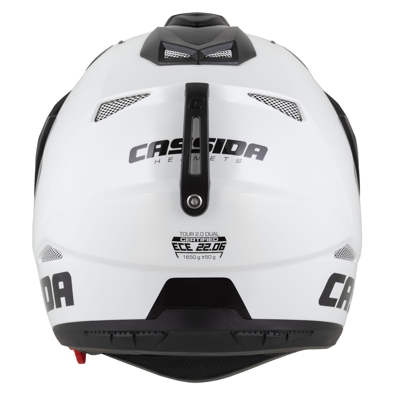 Casco enduro Cassida Tour 2.0 Dual blanco-negro con visera negra mate
