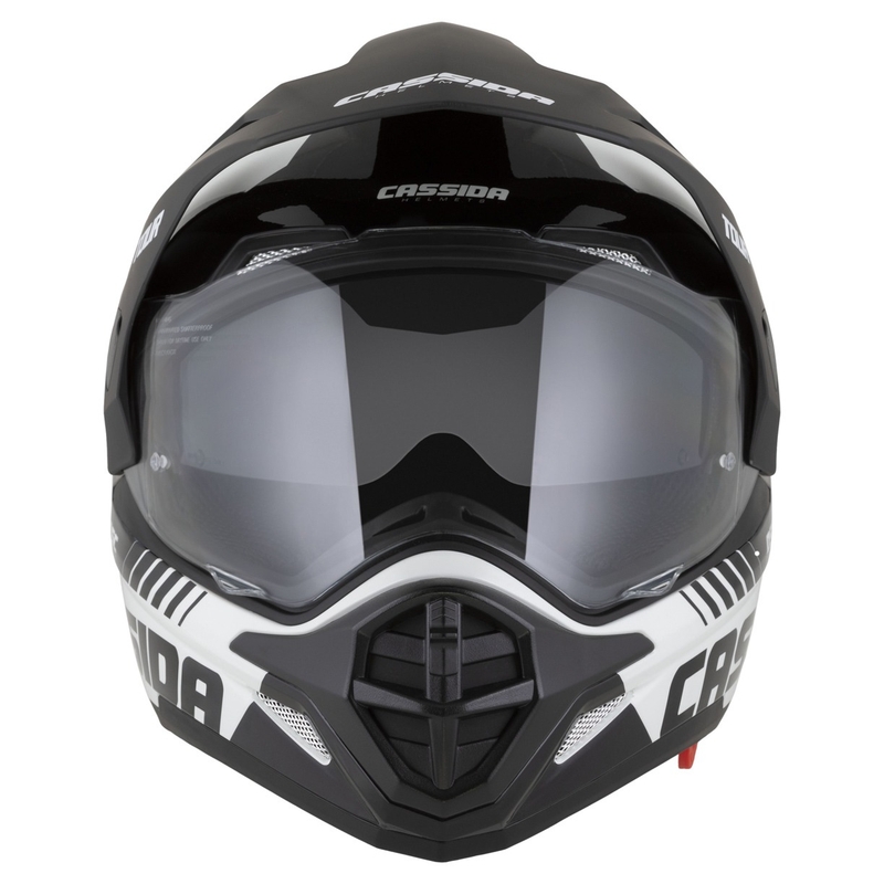 Casco enduro Cassida Tour 2.0 Dual blanco-negro con visera negra mate