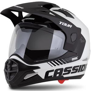 Casco enduro Cassida Tour 2.0 Dual blanco-negro con visera negra mate