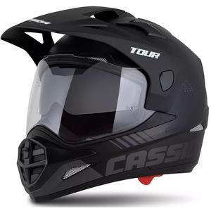 Casco enduro Cassida Tour 2.0 Dual negro mate-gris con visera negra mate