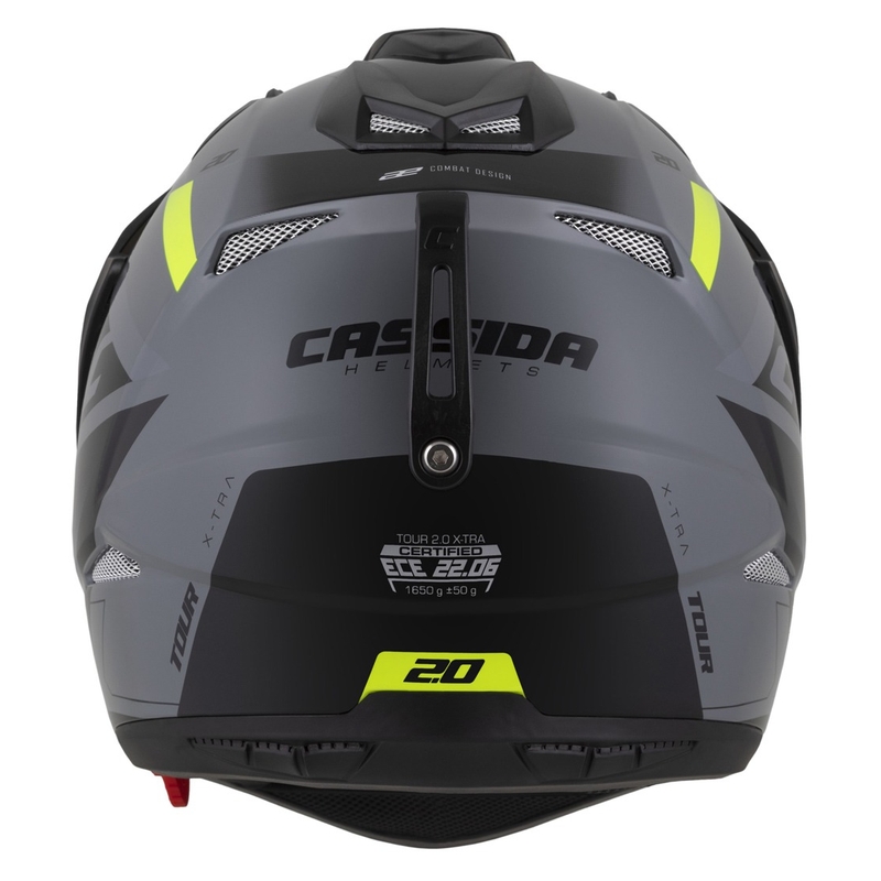 Casco enduro Cassida Tour 2.0 X-tra gris-amarillo fluo-negro con visera negra mate