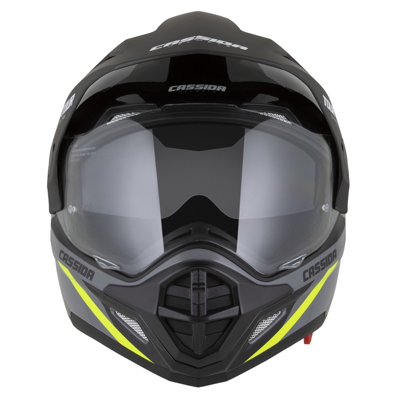 Casco enduro Cassida Tour 2.0 X-tra gris-amarillo fluo-negro con visera negra mate