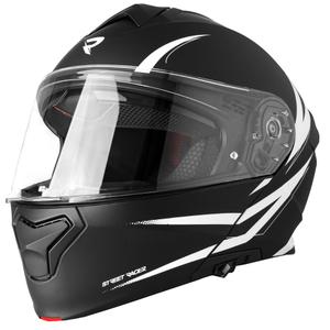 Casco de moto abatible Street Racer Fury negro mate-blanco