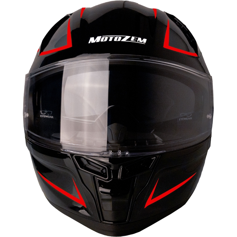 Casco de moto integral Motozem Guardian negro-rojo