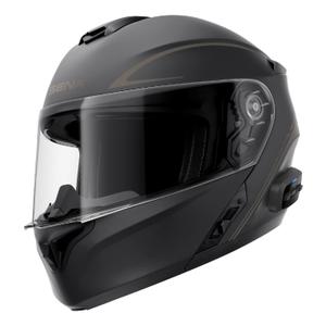 Casco de moto abatible con heatset SENA Outrush R negro mate