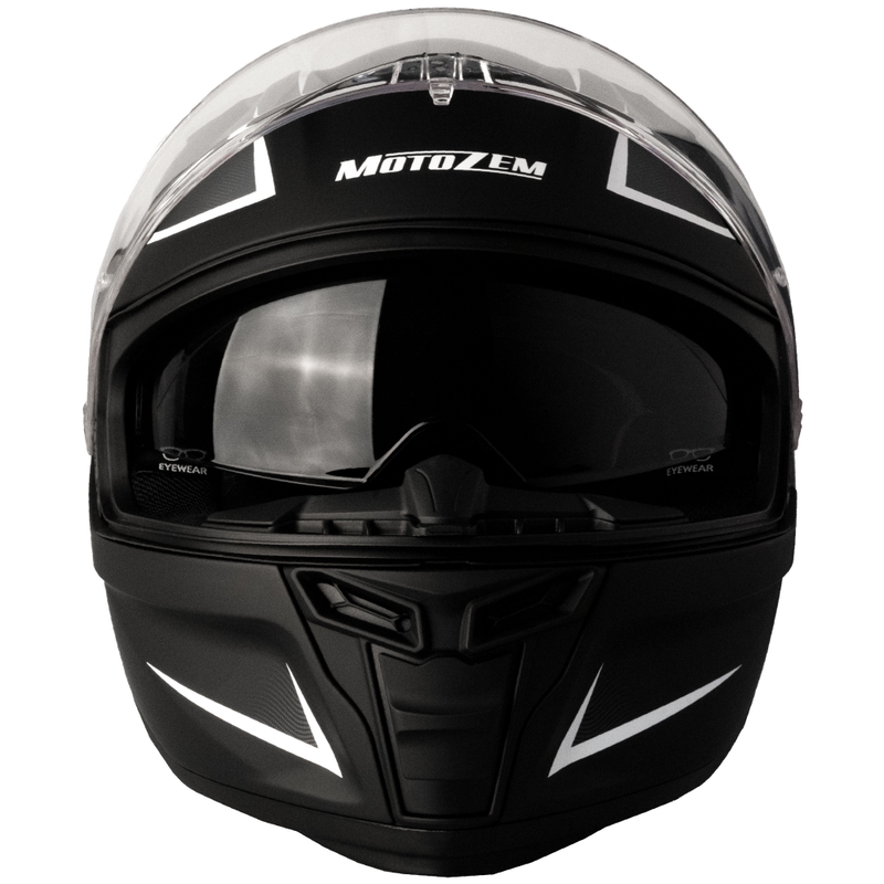 Casco de moto integral Motozem Guardian negro mate-blanco-gris