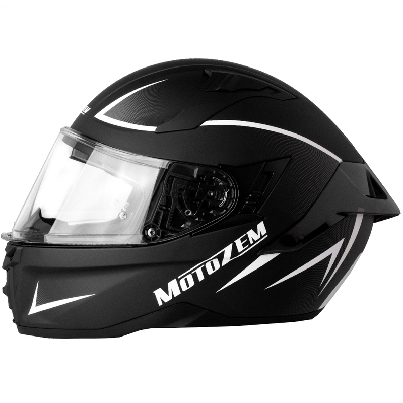 Casco de moto integral Motozem Guardian negro mate-blanco-gris