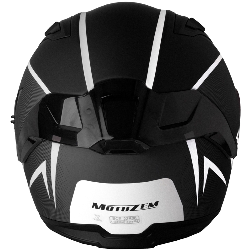 Casco de moto integral Motozem Guardian negro mate-blanco-gris