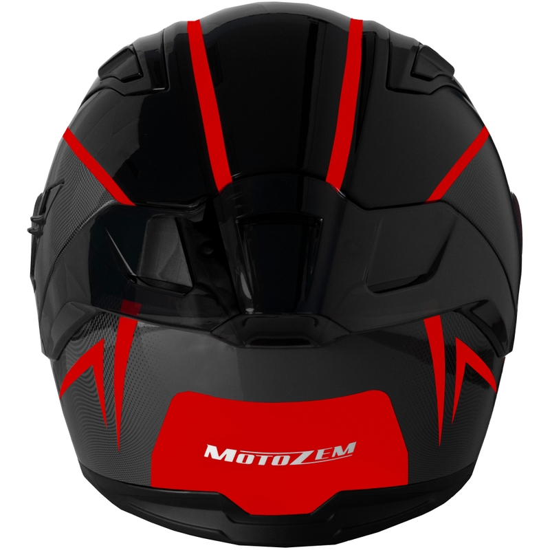 Casco de moto integral Motozem Guardian negro-rojo