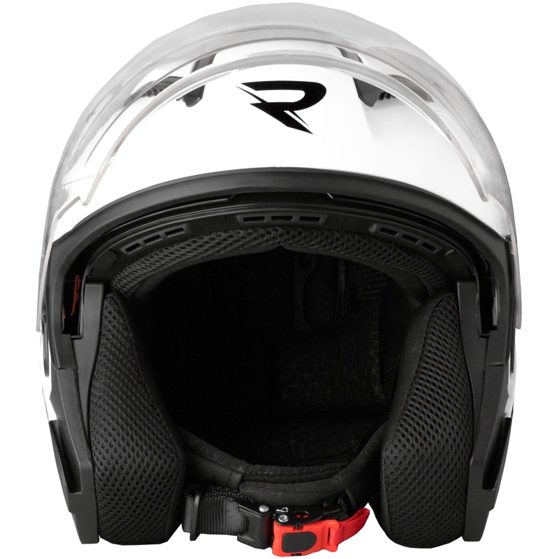 Casco de moto abierto Street Racer Sonic blanco brillante-negro