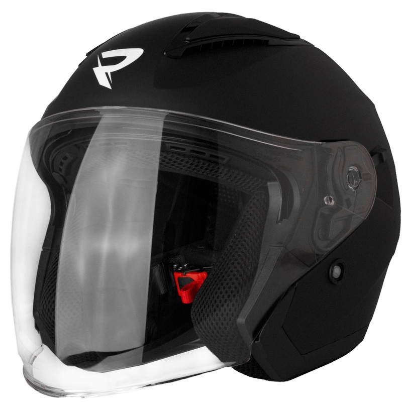 Casco de moto abierto Street Racer Sonic negro mate