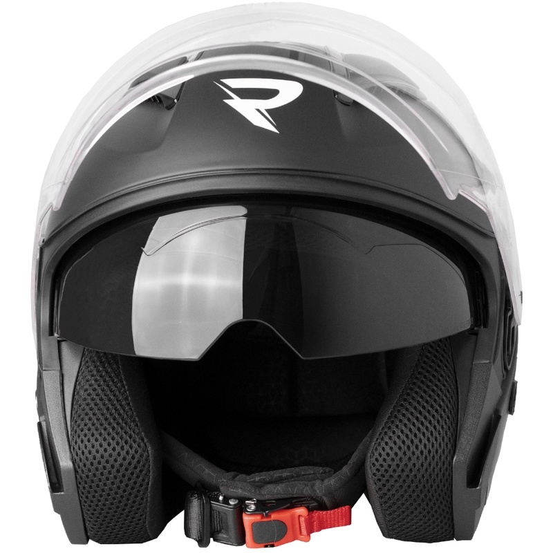 Casco de moto abierto Street Racer Sonic negro mate-rojo