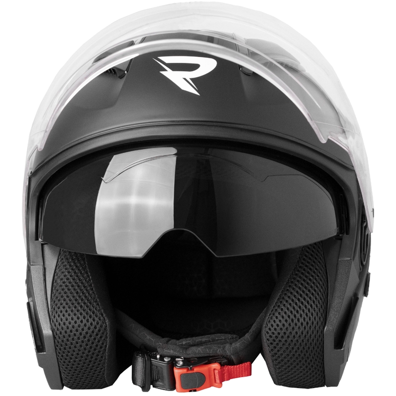 Casco de moto abierto Street Racer Sonic negro mate-amarillo fluo