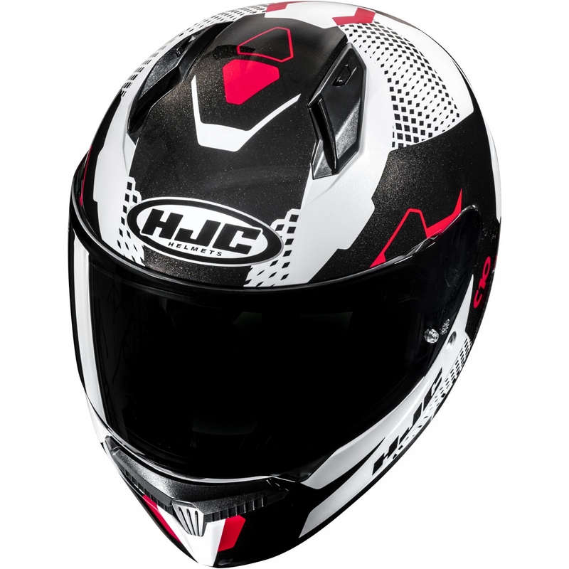 Casco de moto integral HJC C10 Aspa MC1 blanco-negro-rojo