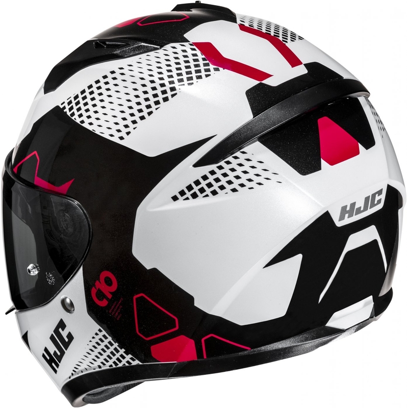 Casco de moto integral HJC C10 Aspa MC1 blanco-negro-rojo